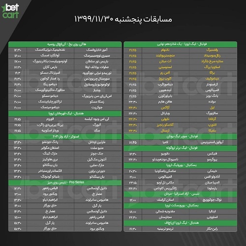 شرط بندی ورزشی بتکارت